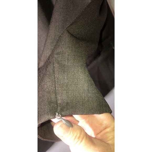 Pendleton Mock Neck Brown Lined Zip Blazer Jacket 100% Virgin Wool Size 16W - Picture 6 of 13